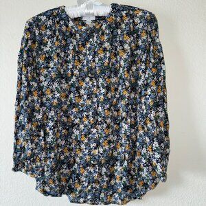 J. Jill Smocked Relaxed Rayon Blouse